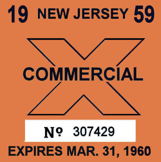 1959 New Jersey INSPECTION Sticker